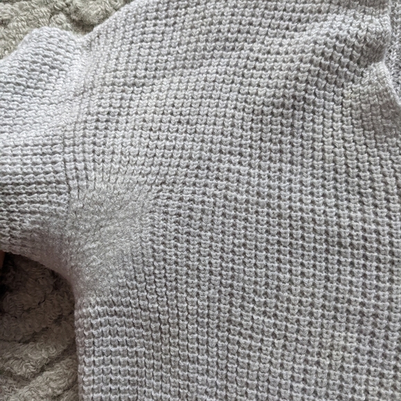 Wilfred Free Wolter Merino Sweater Waffle-knit V-neck sweater grey Medium T7 - Picture 10 of 11